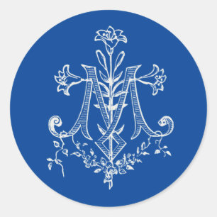  Religieuze Maagd Mary Marian Cross Ronde Sticker