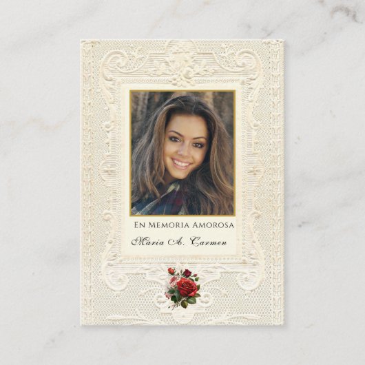 Religieuze maagd Mary Spaanse Funeral Prayer Plac Plaatskaartje (Voorkant)