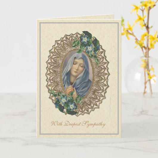 Religieuze Maagd Moeder Maria Sympathie Condoleanc Kaart (Gele Bloem)
