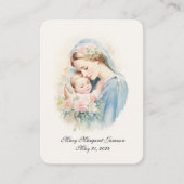 Religieuze Maria en Baby Jezus Doopherdenking Visitekaartje (Voorkant)