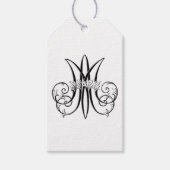 Religieuze Marian Monogram "M" Zwart-wit Cadeaulabel (Voorkant)