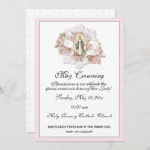 Religieuze May Crowning Maagd Mary Moederdag Kaart (Voorkant / Achterkant)