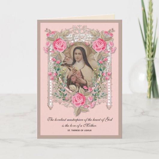 Religieuze Moederdag St. Therese Catholic Kaart (Voorkant)