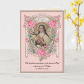 Religieuze Moederdag St. Therese Catholic Kaart (Gele Bloem)