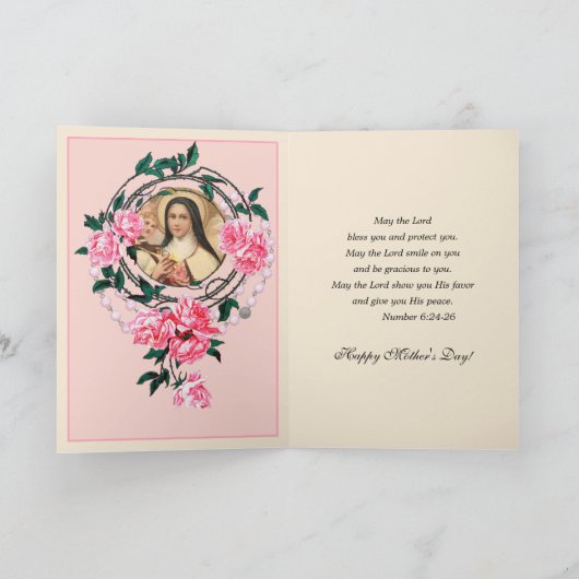Religieuze Moederdag St. Therese Kaart (Binnen)
