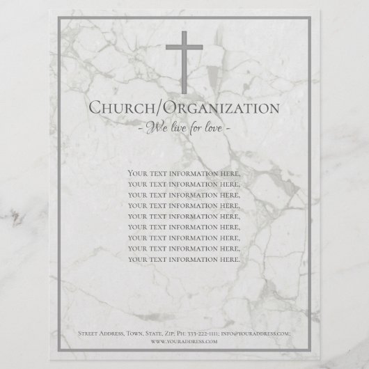 Religieuze organisatie Marble Stone Letterhead Briefhoofd (Voorkant)
