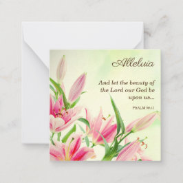 Religieuze paaskaarten - zintuigen Alleluia Notitiekaartje