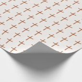 Religieuze Palm Cross in Elegant Patroon, Wit Cadeaupapier (Hoek)