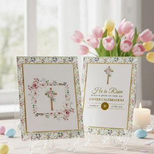 Religieuze Pasen Christelijke Feestdag Hij Is Opge Feestdagenkaart