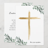 Religieuze Pasen Kruis Groet Bijbelkaart Kaart (Voorkant / Achterkant)