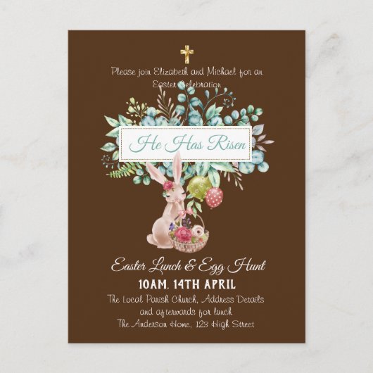 Religieuze Pasen Uitnodigingsbudget Briefkaart (Voorkant)