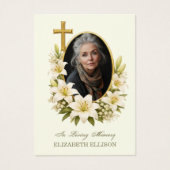 Religieuze rouwfoto-herdenkingsgebed  visitekaartje (Voorkant)