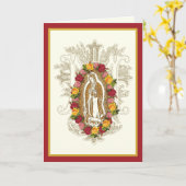Religieuze Rozen Maagd Guadalupe Spaans Kaart (Gele Bloem)