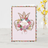 Religieuze  Rozen Rosary Floral katholieke auto Kaart (Gele Bloem)