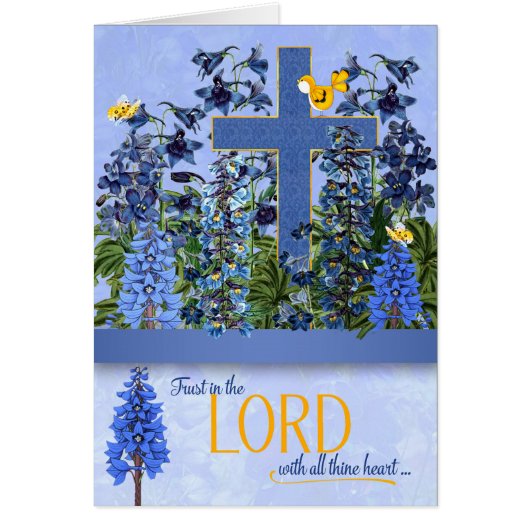 Religieuze Schrift Proverbs Blue Larkspur Garden (Voorkant)