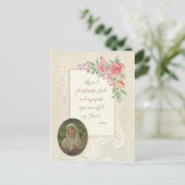 Religieuze scripts Verse Virgin Mary Floral Briefkaart (Staand voorkant)