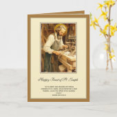 Religieuze Sint-Jozef Feest Katholieke Gebedskaart Kaart (Gele Bloem)