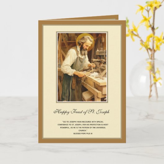 Religieuze Sint-Jozef Feest Katholieke Gebedskaart Kaart (Gele Bloem)