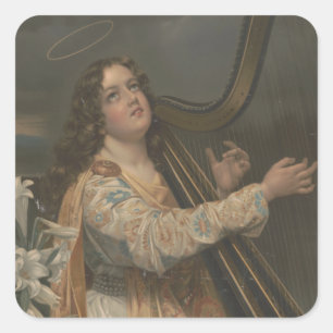 Religieuze St. Cecilia Patron Musici Katholiek Vierkante Sticker