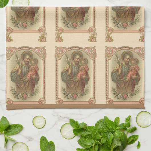 Religieuze St. Joseph en het kind Jezus Theedoek (Gevouwen)