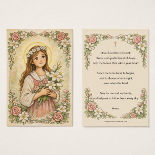 Religieuze St. Maria Goretti Gebedsbloem Visitekaartje