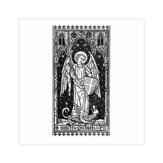 Religieuze St. Michael the Archangel Rubberstempel (Afrduk)
