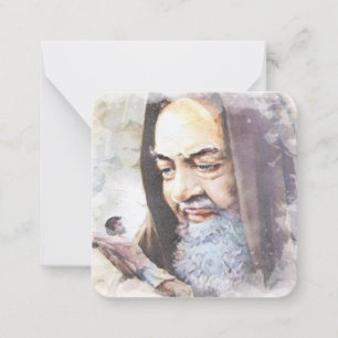 Religieuze St. Padre Pio katholieke prijsopgave Notitiekaartje