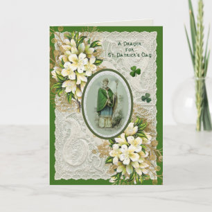 Religieuze St. Patricks Day Prayer Shamrocks Irish Feestdagen Kaart