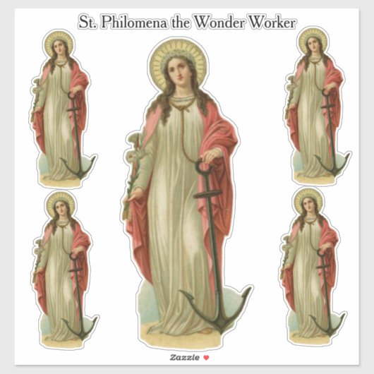 Religieuze St. Philomena de Wonder Worker Martelaa Sticker (Vel)