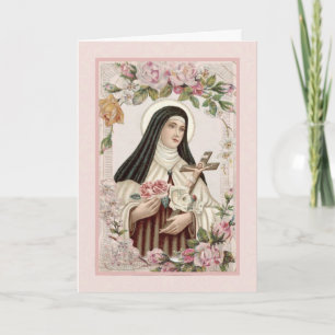 Religieuze St. Therese Carmelite Nun Vintage Card Kaart