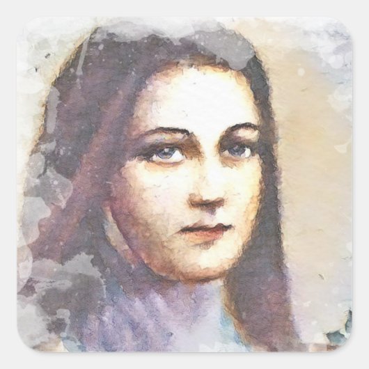  Religieuze St. Therese Karmelietennon Vierkante Sticker (Voorkant)