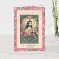 Religieuze St. Therese Pink  Rozen Citaat