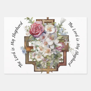 Religieuze symbolen en verzen voor sympathie inpakpapier vel