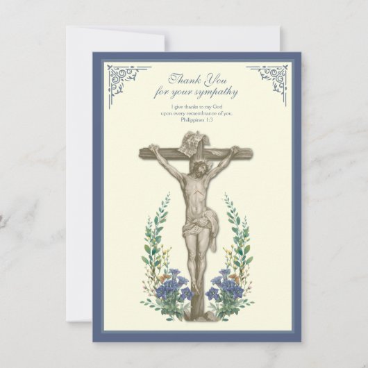 Religieuze sympathie Jezus over het kruis Bedankkaart (Voorkant)