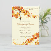 Religieuze Thanksgiving Dinner Rosary Leaves Kaart (Staand voorkant)