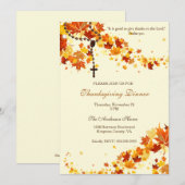 Religieuze Thanksgiving Dinner Rosary Leaves Kaart (Voorkant / Achterkant)