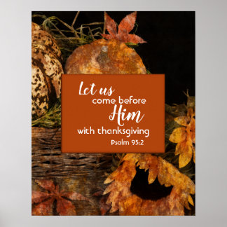 Religieuze Thanksgiving Poster met psalm 95:2
