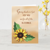 Religieuze Thanksgiving Zonnebloem Geef Bedankt Kaart (Gele Bloem)