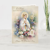 Religieuze Valentijnsdag Maagd Maria Floral Kaart (Voorkant)
