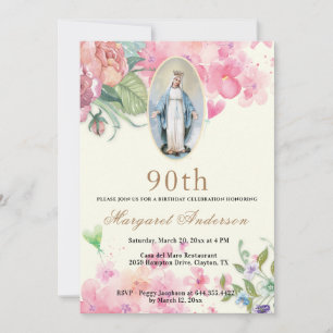 Religieuze verjaardag Maagd Mary Scripture Floral Kaart