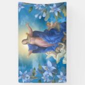 Religieuze veronderstelling van Mary Angels Blue F Spandoek (Verticaal)