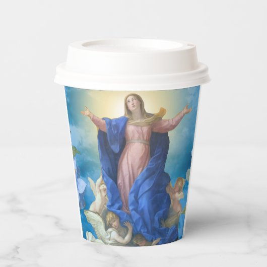 Religieuze veronderstelling van Mary Angels kathol Papieren Bekers (Voorkant)