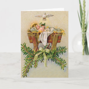 Religieuze vintage kerstkaart feestdagen kaart