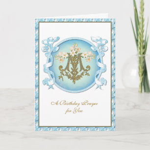 Religieuze vintage Maagd Maria Mariane bloemkaart Kaart