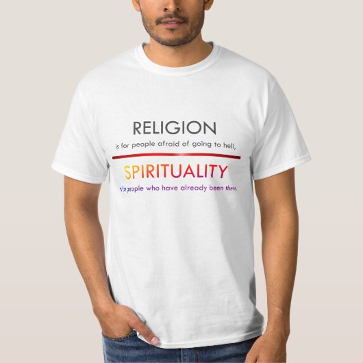 Religion contre le T-shirt de spiritualité (Devant)