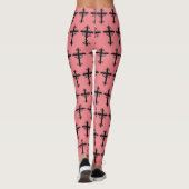 Religion Cross met een ornament Leggings (Achterkant)