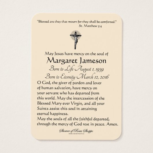 Religion Sainte Famille Jésus Marie Prière funérai (Dos)