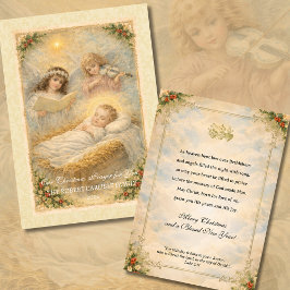 Religious Baby Jesus Angels Scripture  Feestdagenkaart