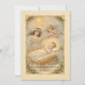 Religious Baby Jesus Angels Scripture  Feestdagenkaart (Voorkant)