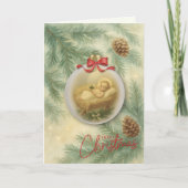 Religious Baby Jesus Christmas Tree Ornament Feestdagen Kaart (Voorkant)